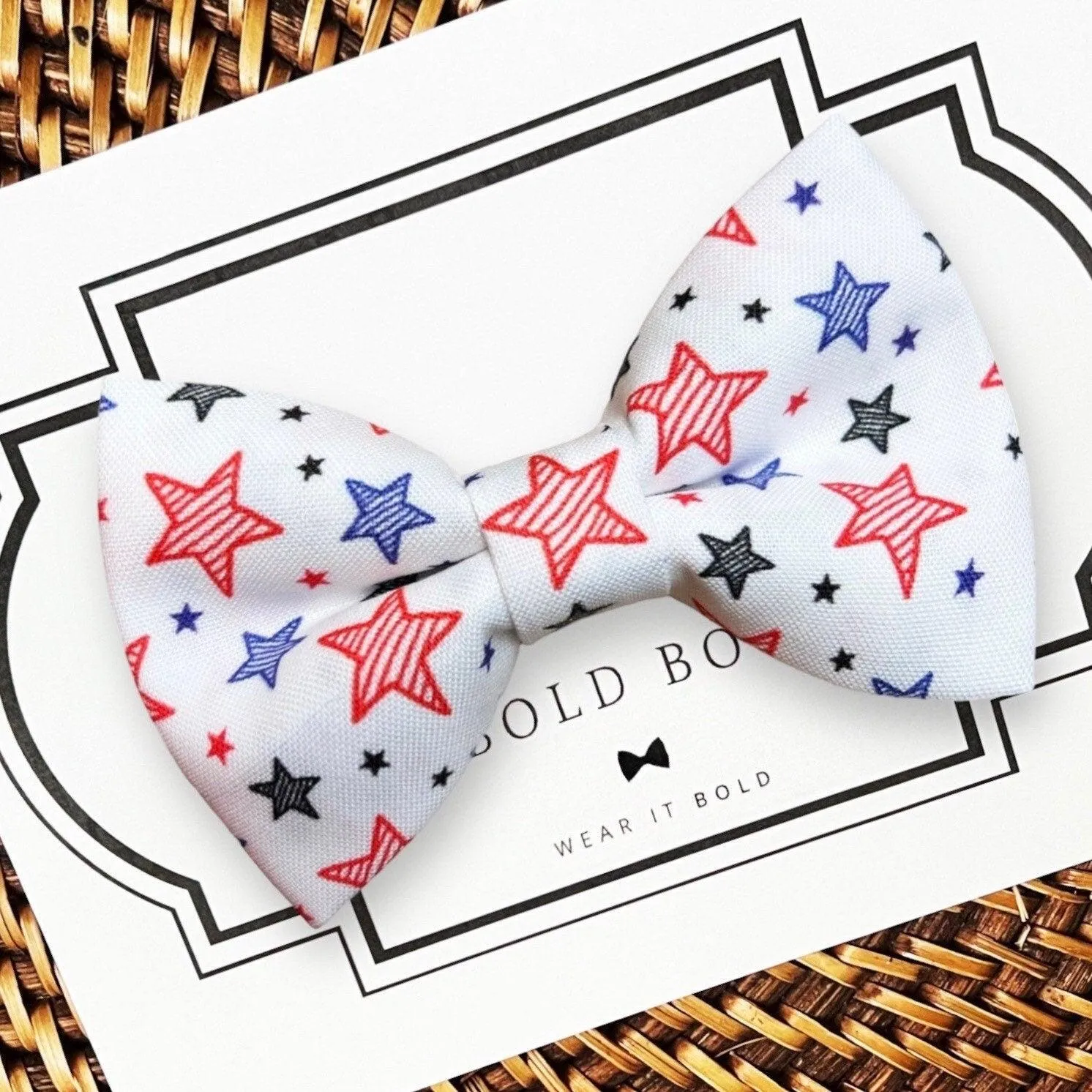 Fourth of July Stars Bow Tie for Dog Collar or Cat Collar