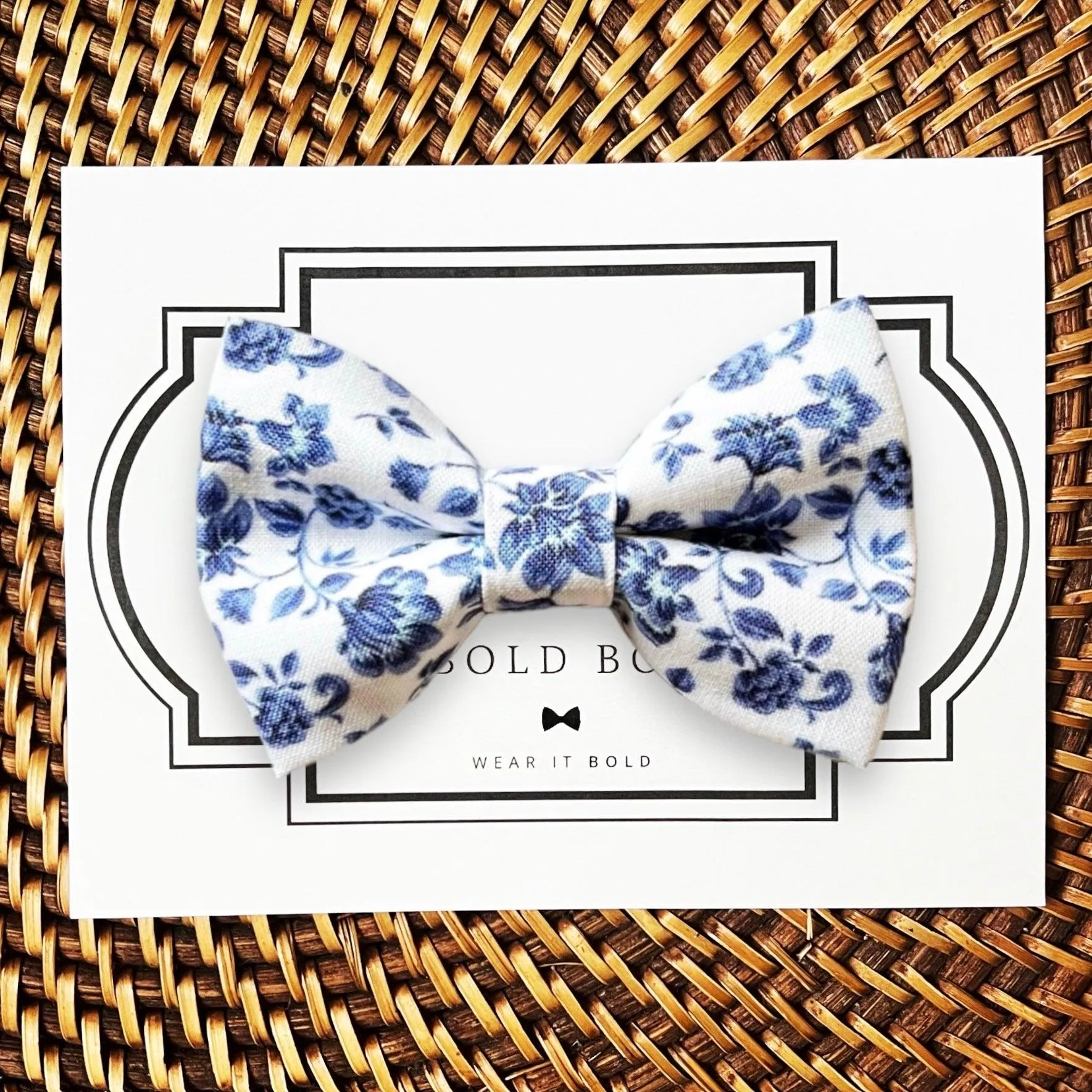 French Blue Bow for Dog Collar and Cat Collar