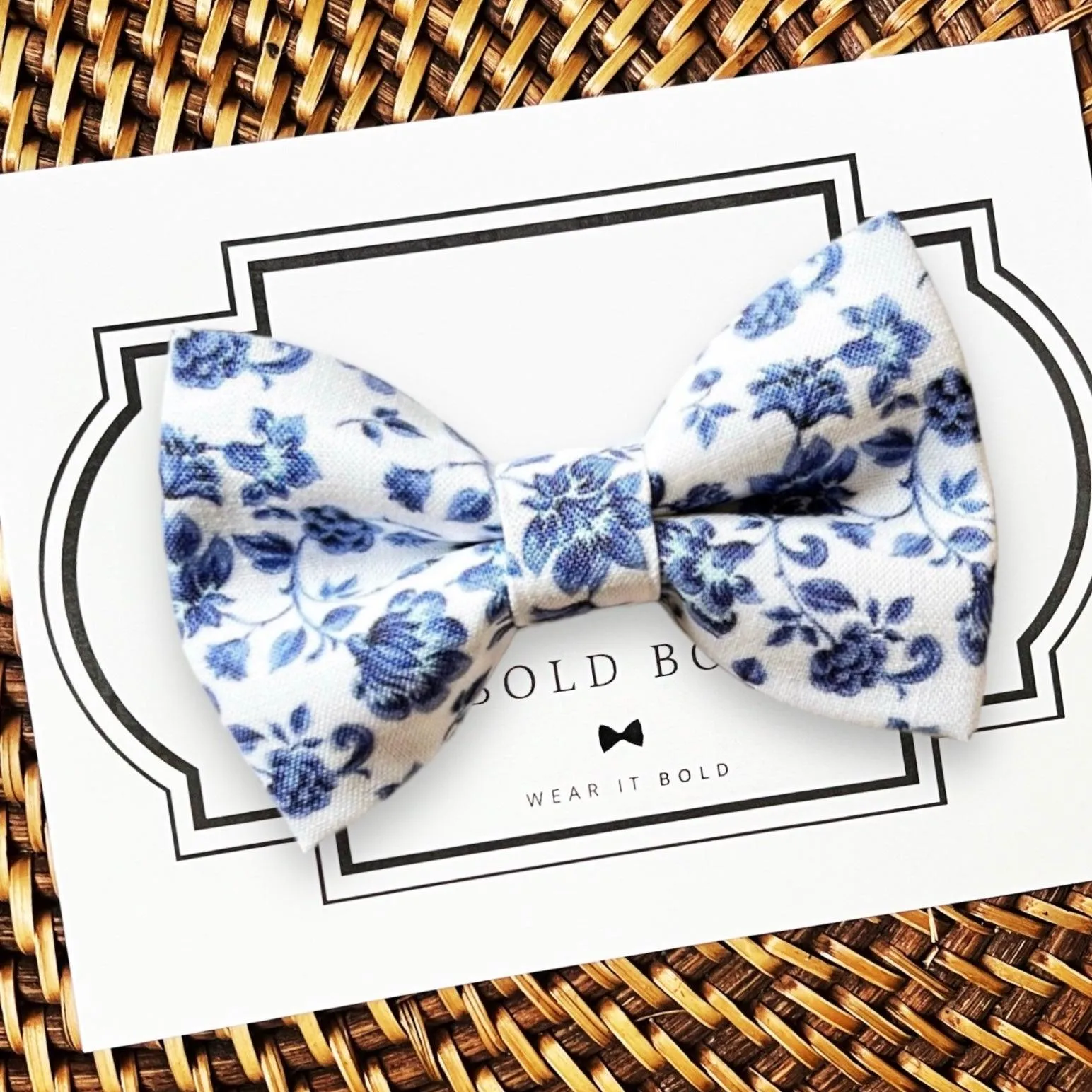 French Blue Bow for Dog Collar and Cat Collar