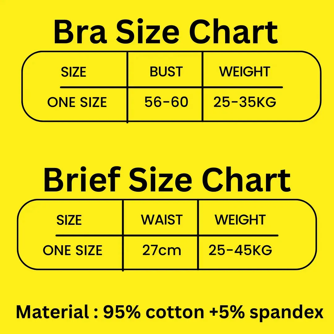 Girls Training Bras Panties Solid Kids Cotton Underwear Sets Teens