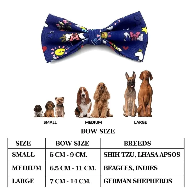 Goofy Tails Happy Vibes Pet Bows Tie | Adjustable Bowties for Dogs and Cats