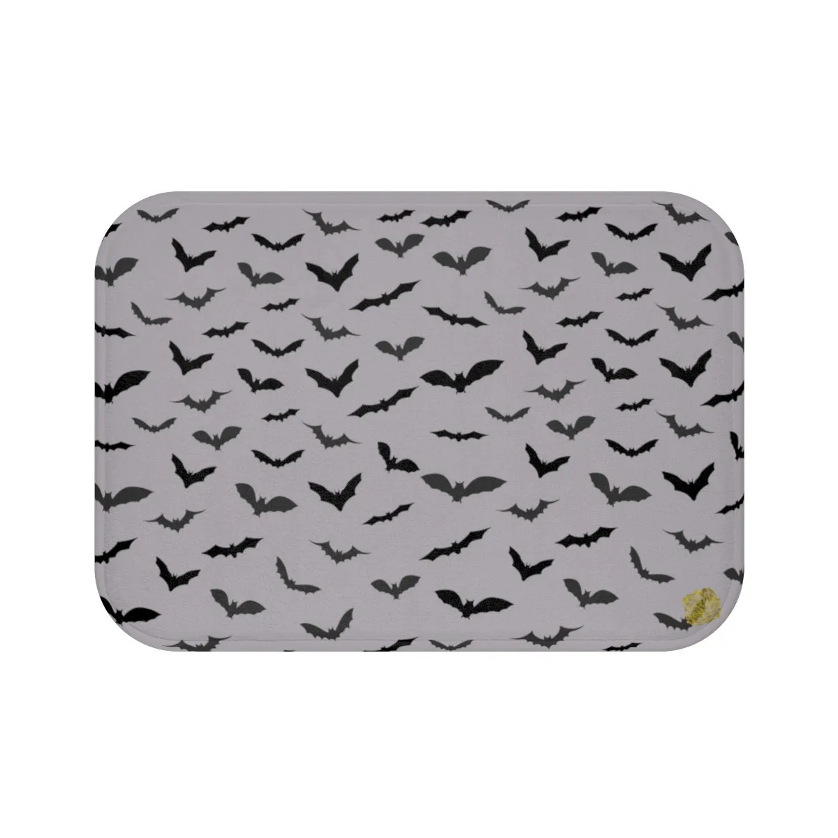 Gray and Black Flying Bats Designer Halloween Bath Mat-Made in USA