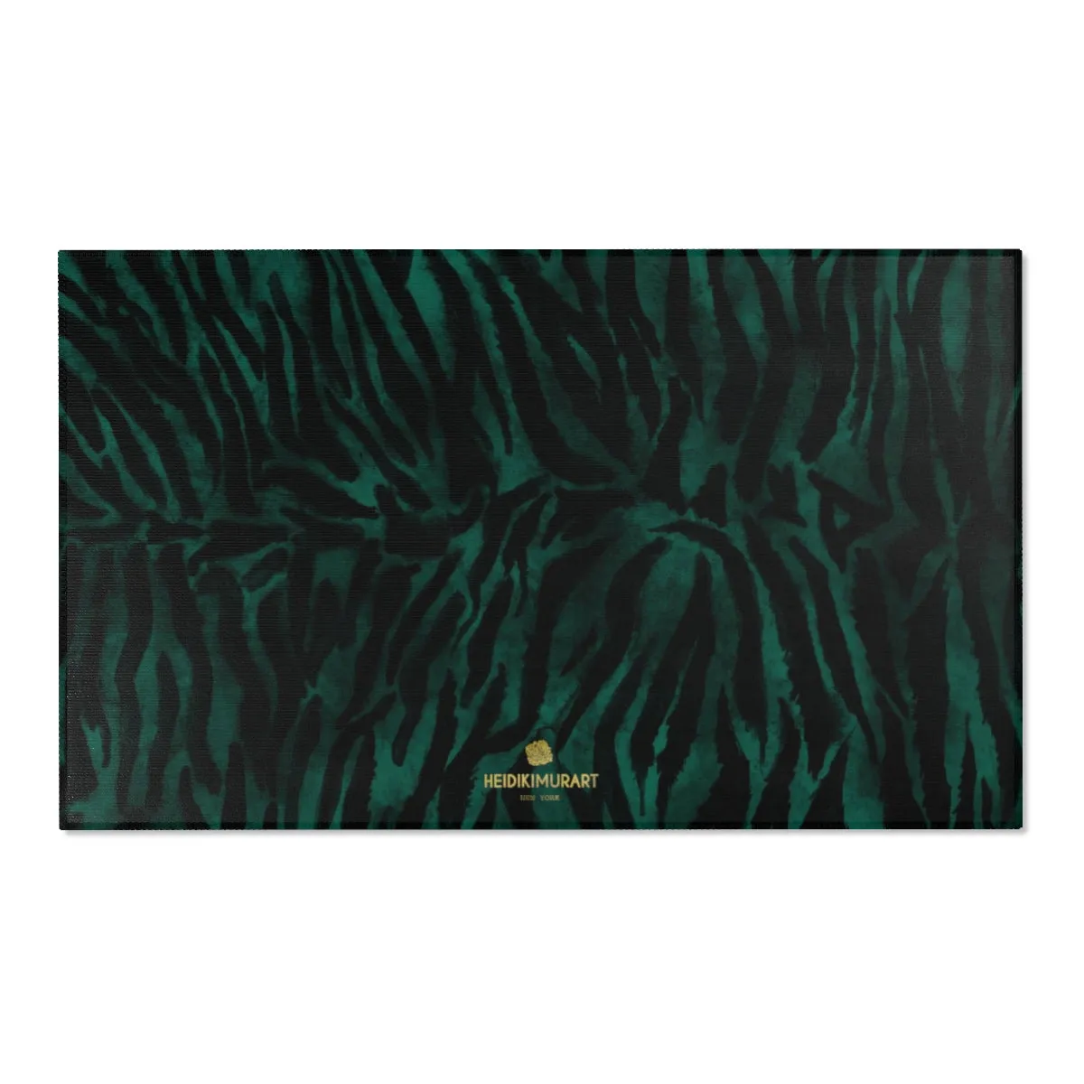 Green Black Tiger Carpet, Tiger Stripe Animal Print Designer 24x36, 36x60, 48x72 inches Area Rugs - Printed in USA