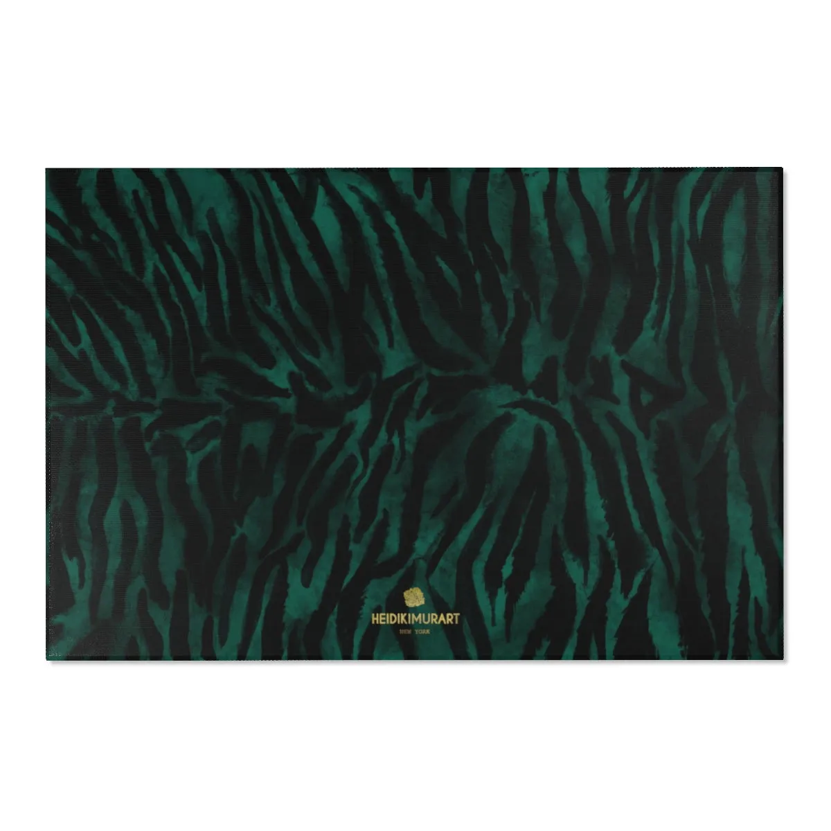 Green Black Tiger Carpet, Tiger Stripe Animal Print Designer 24x36, 36x60, 48x72 inches Area Rugs - Printed in USA
