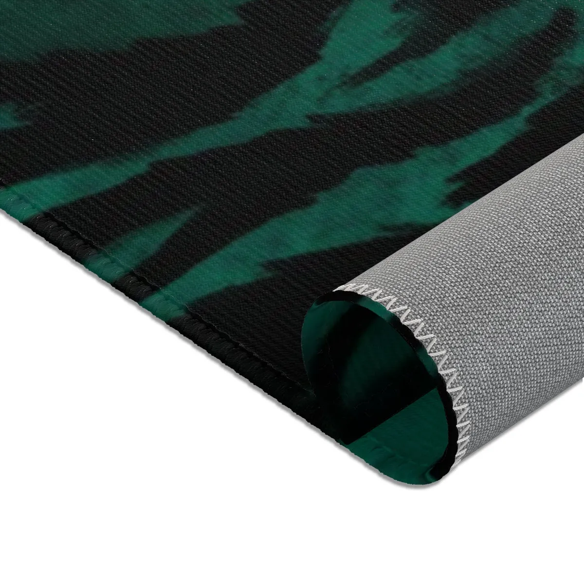 Green Black Tiger Carpet, Tiger Stripe Animal Print Designer 24x36, 36x60, 48x72 inches Area Rugs - Printed in USA