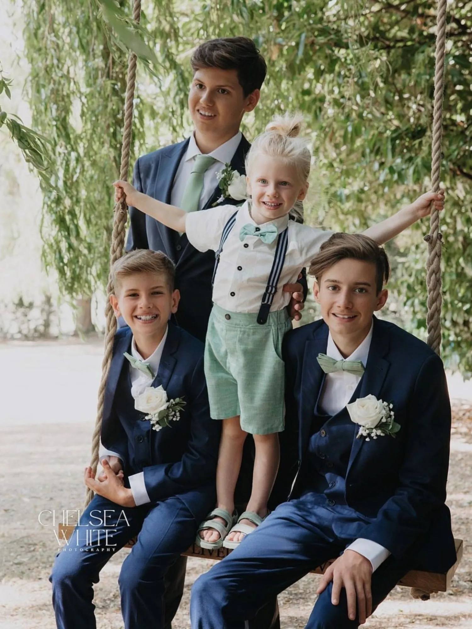 Harrison Sage Green Boys Cotton Bow Tie