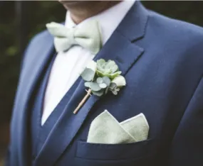 Harrison Sage Green Cotton Blend Bow Tie