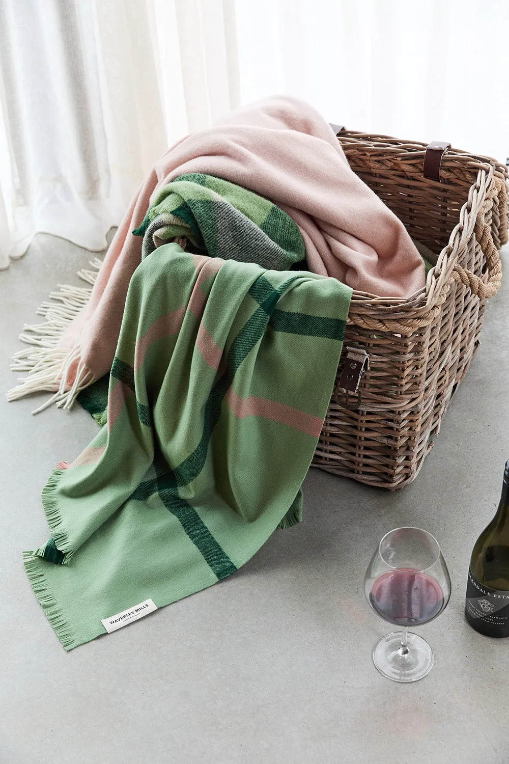 Herringbone Throw in Blush