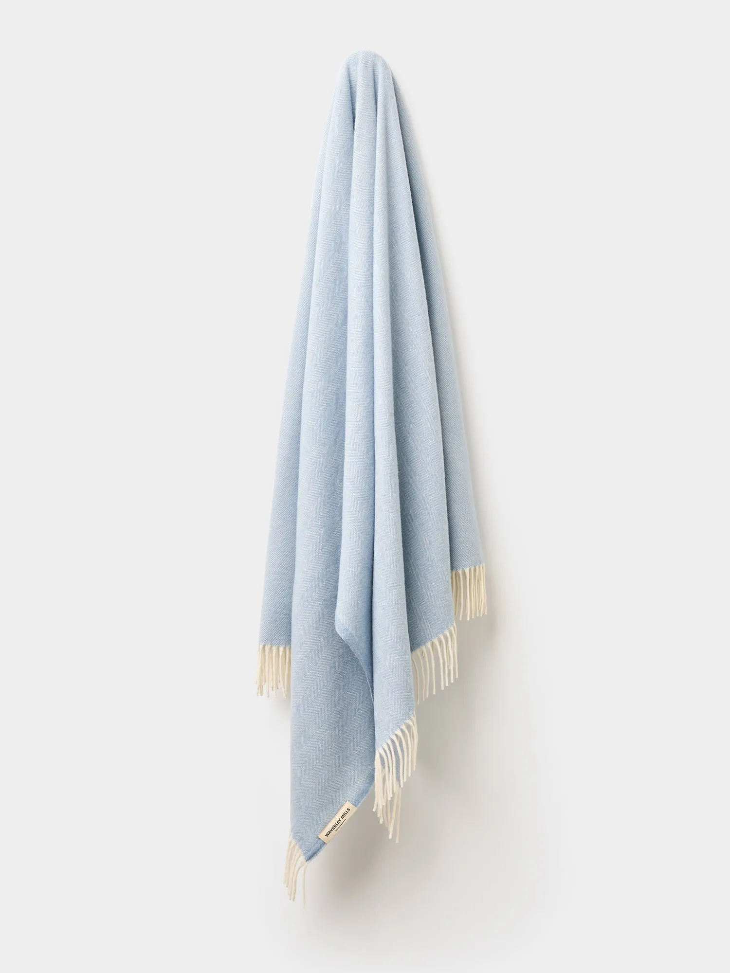 Herringbone Throw in Wineglass Bay Blue