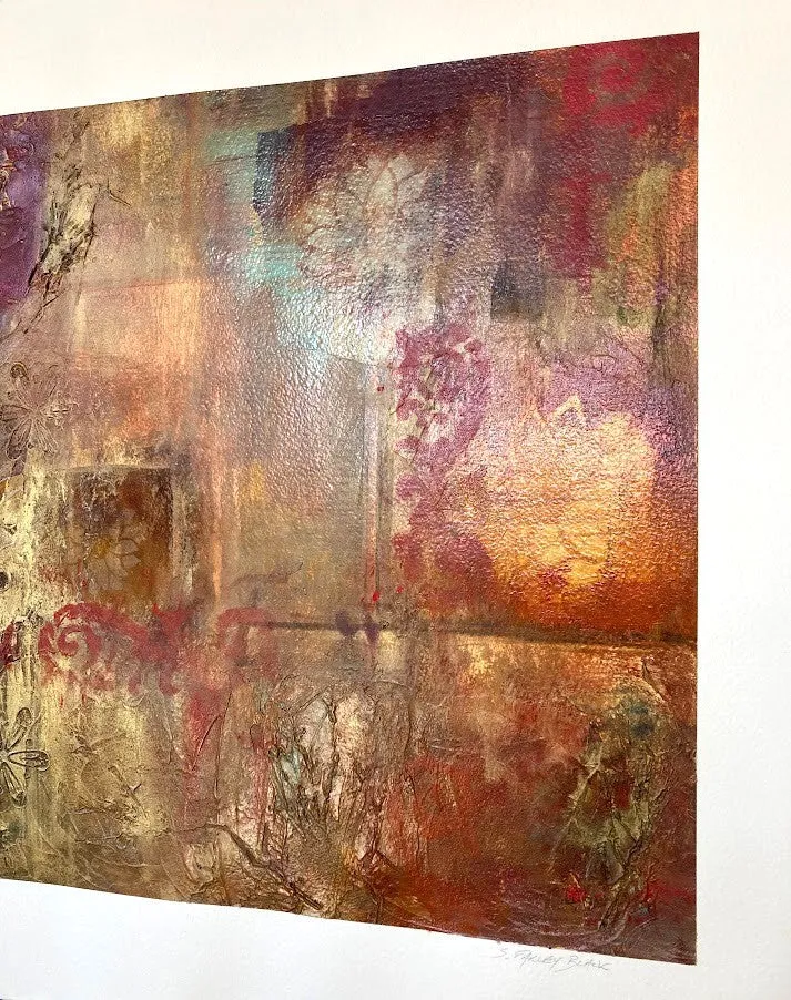 Holiday Hue Collage Painting | Abstract Oil Painting | Gallery Wall Art | Gold Leaf Detail | Modern Oil Painting | Textured Fine Art