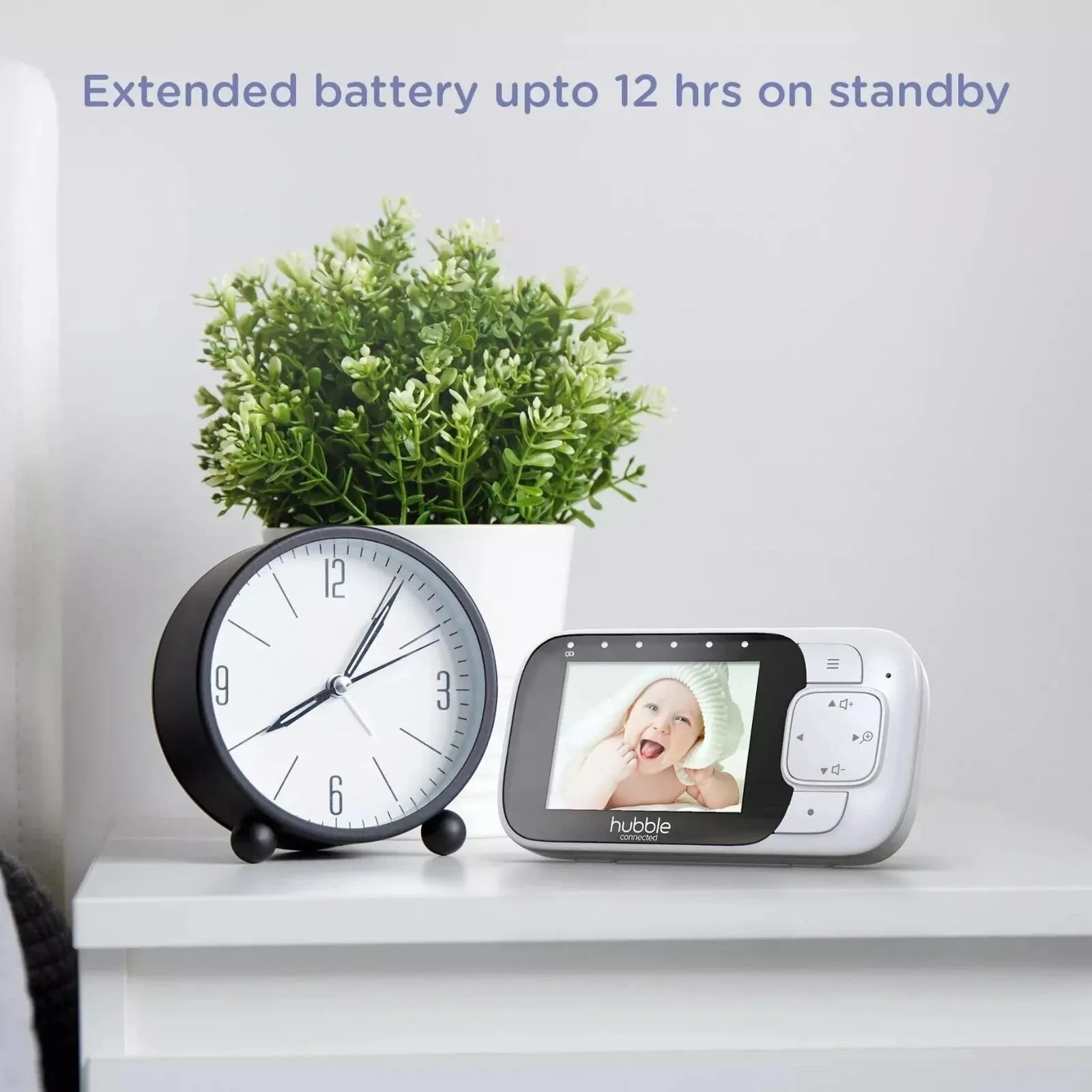 Hubble Nursery View Glow - 2.8" Video Baby Monitor White
