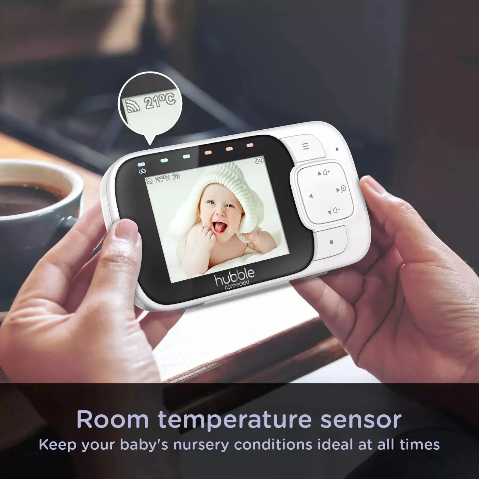Hubble Nursery View Glow - 2.8" Video Baby Monitor White