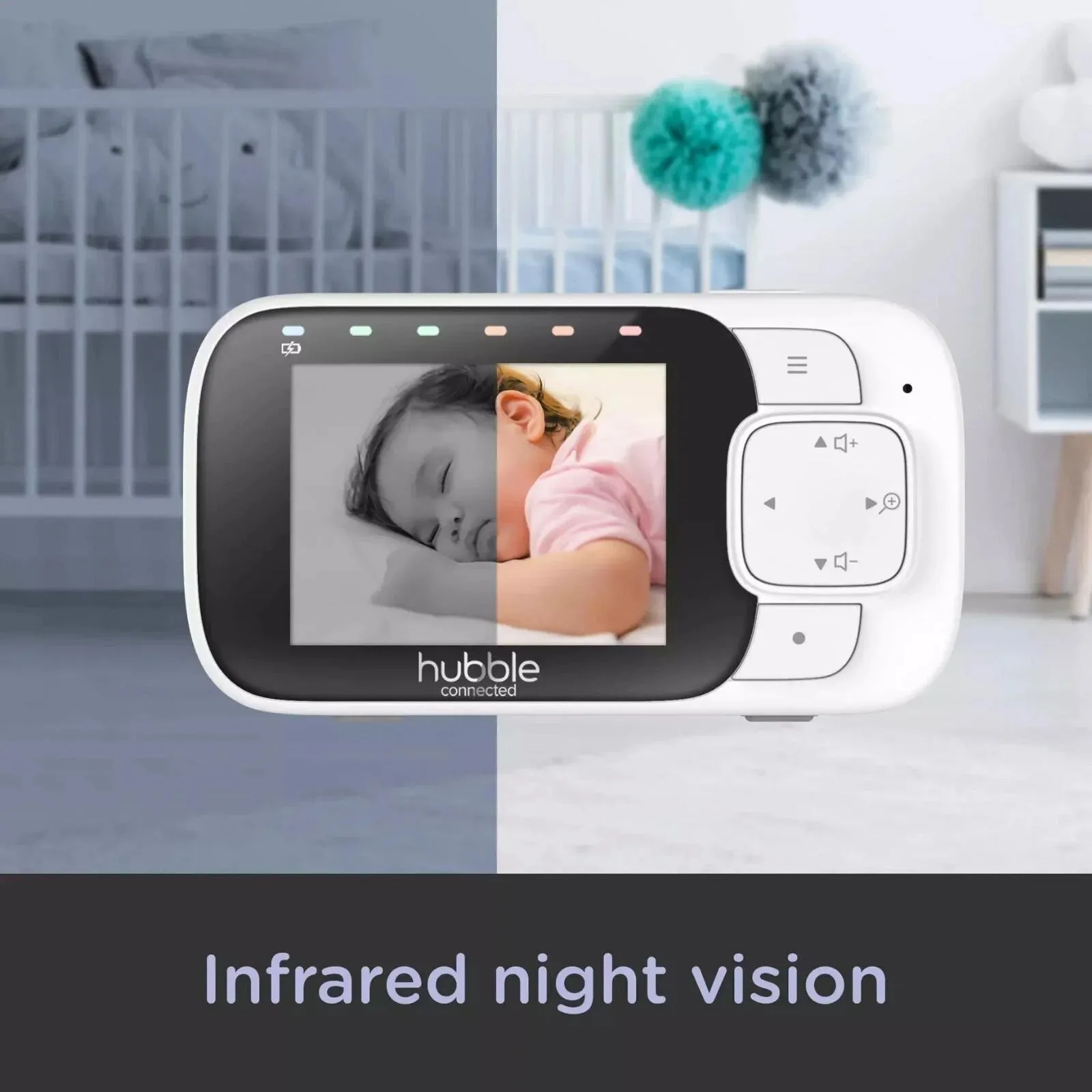 Hubble Nursery View Glow - 2.8" Video Baby Monitor White