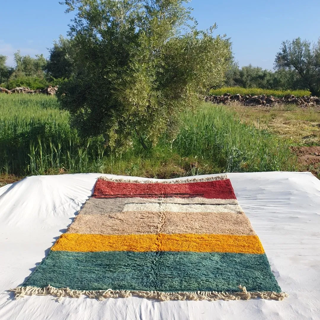 KIMMA | Authentic Moroccan Beni Rug 6x9 (Super Soft Super Thick) Shag Rug | 9'81x6'76 Ft | 299x206 cm | Moroccan Beni Mrirt Rug