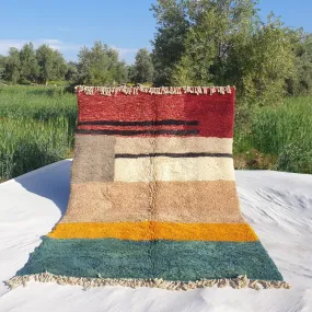 KIMMA | Authentic Moroccan Beni Rug 6x9 (Super Soft Super Thick) Shag Rug | 9'81x6'76 Ft | 299x206 cm | Moroccan Beni Mrirt Rug