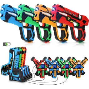 KIZJORYA Rechargeable Laser Tag Guns Set of 4 with Gun & Vest Sensors   LCDs - Cool Toys for Kids Teens Adults - Outdoor Shooting Games Family Group Activity - Fun Gift Ideas for Boys & Girls Aged 6 