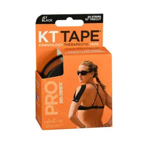 Kt Tape Kinesiology Therapeutic Tape Pro Strips Jet Black 20 Each By KT Tape