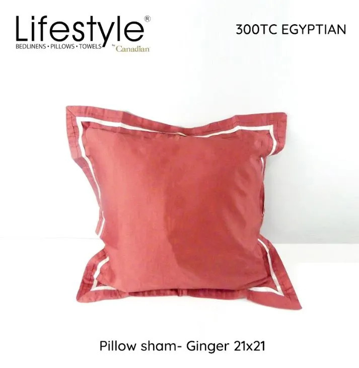 Lifestyle by Canadian T300 Egyptian Pillowsham with Pillow 21x21 inch
