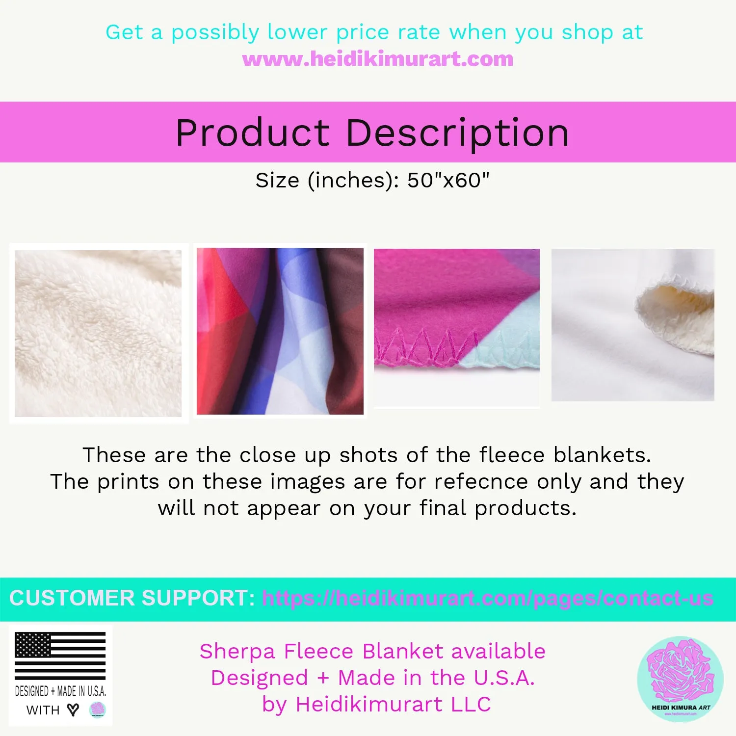 Light Pink Solid Color Print Designer Cozy Sherpa Fleece Blanket-Made in USA