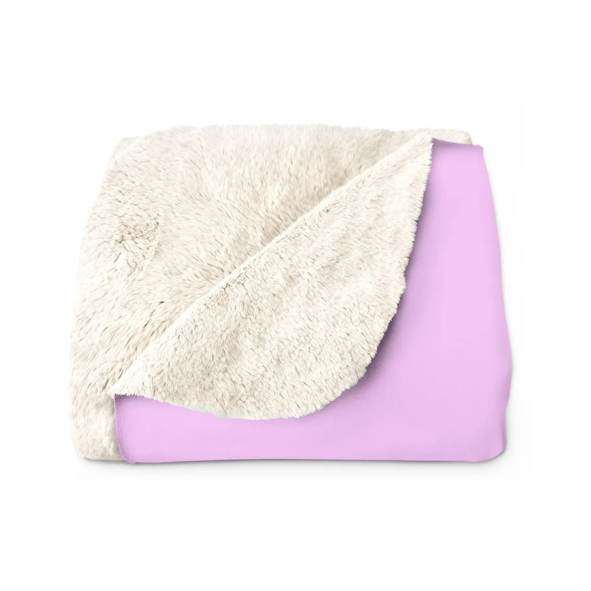 Light Pink Solid Color Print Designer Cozy Sherpa Fleece Blanket-Made in USA