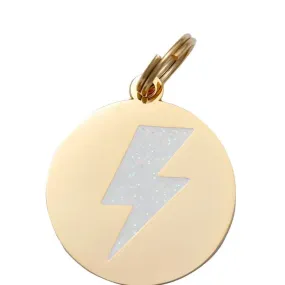 Lightning Bolt Pet ID Tag in Gold & Silver