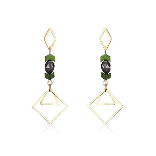 Luxury 18K Gold Plated Geometric Drop Earrings Elegant Ear Stud Best Gift for Women