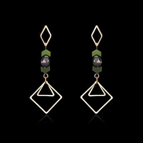 Luxury 18K Gold Plated Geometric Drop Earrings Elegant Ear Stud Best Gift for Women
