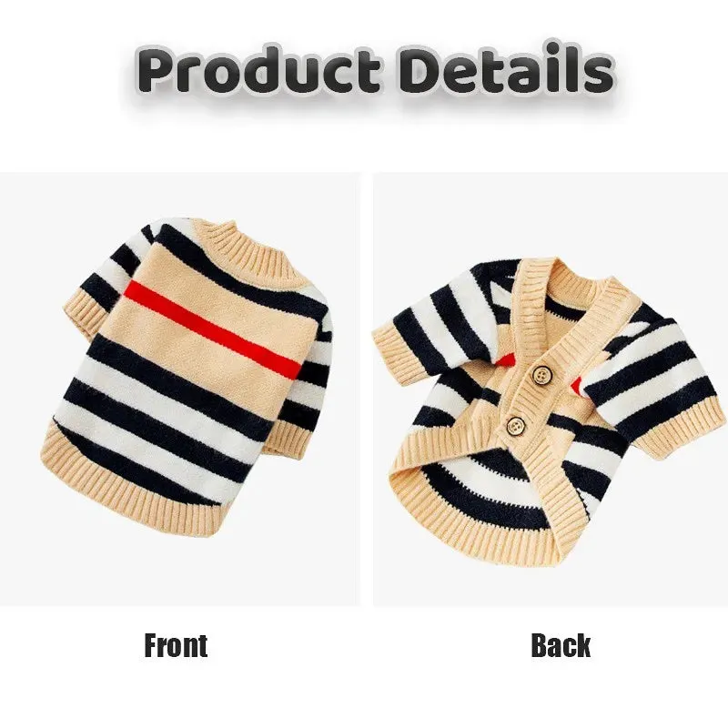 Luxury Cardigan Dog Sweaters Winter Warm Dog Clothes Chihuahua French Bulldog Clothing Pet Coat Jacket Pet Items Knitted Sweater