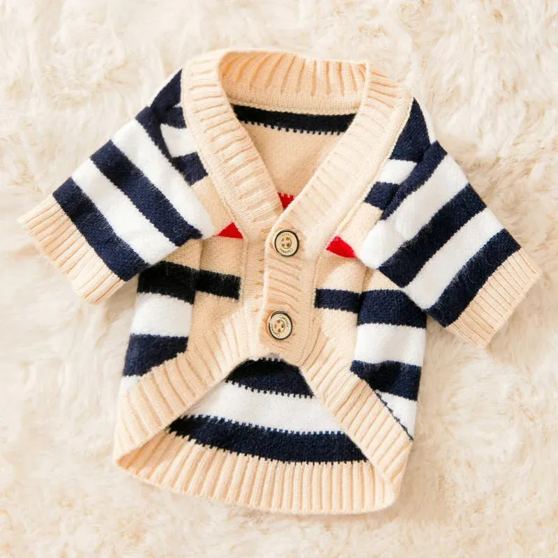Luxury Cardigan Dog Sweaters Winter Warm Dog Clothes Chihuahua French Bulldog Clothing Pet Coat Jacket Pet Items Knitted Sweater