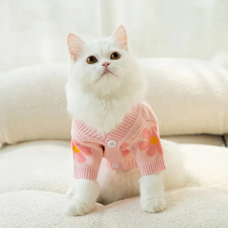 Luxury Cardigan Dog Sweaters Winter Warm Dog Clothes Chihuahua French Bulldog Clothing Pet Coat Jacket Pet Items Knitted Sweater