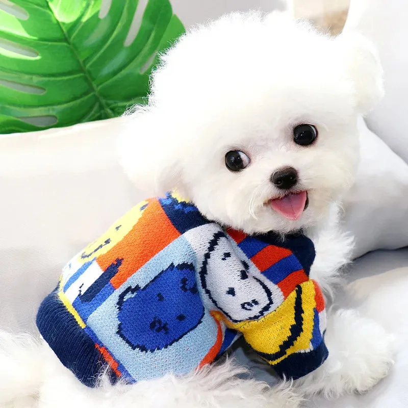 Luxury Cardigan Dog Sweaters Winter Warm Dog Clothes Chihuahua French Bulldog Clothing Pet Coat Jacket Pet Items Knitted Sweater