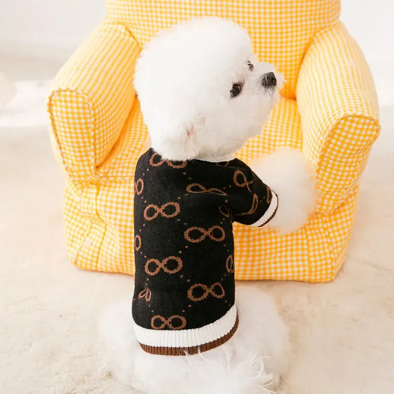 Luxury Cardigan Dog Sweaters Winter Warm Dog Clothes Chihuahua French Bulldog Clothing Pet Coat Jacket Pet Items Knitted Sweater