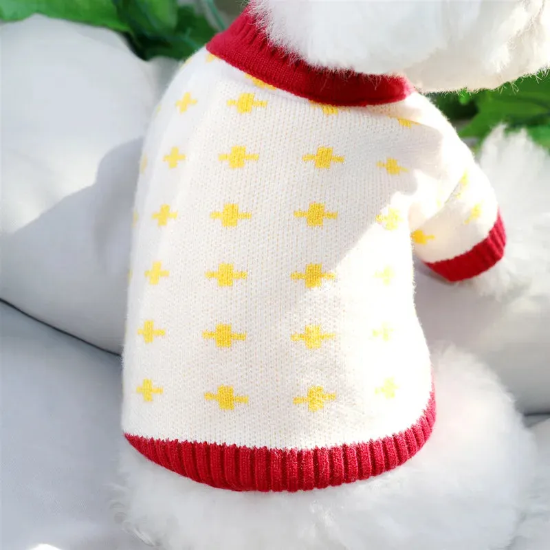 Luxury Cardigan Dog Sweaters Winter Warm Dog Clothes Chihuahua French Bulldog Clothing Pet Coat Jacket Pet Items Knitted Sweater