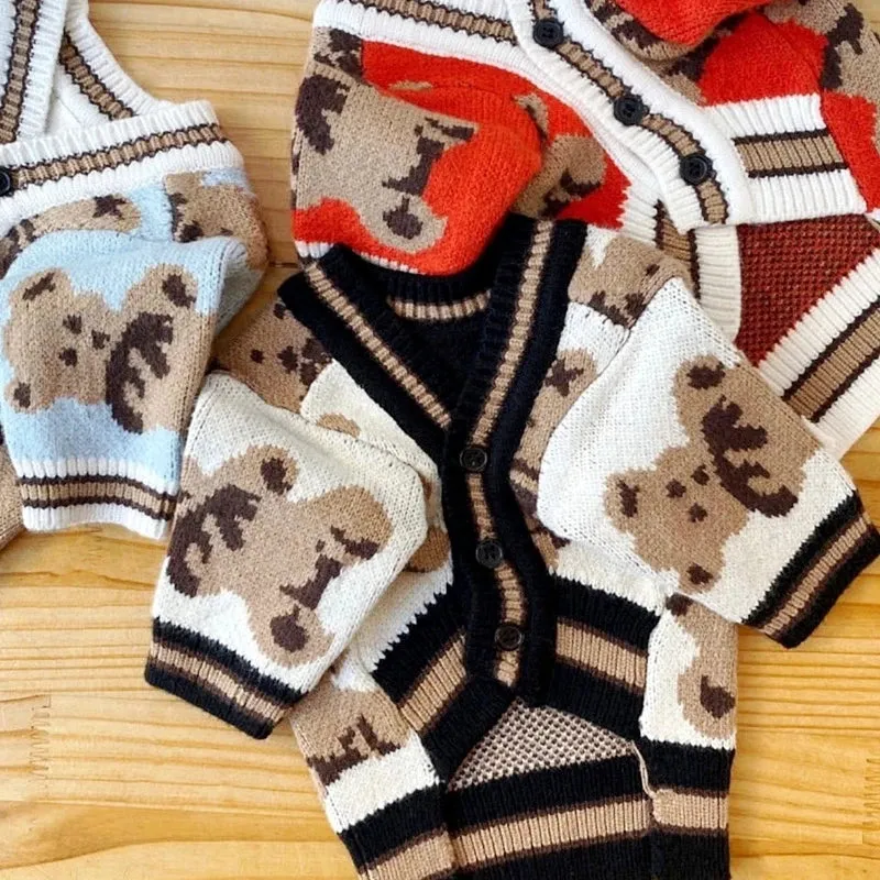 Luxury Cardigan Dog Sweaters Winter Warm Dog Clothes Chihuahua French Bulldog Clothing Pet Coat Jacket Pet Items Knitted Sweater
