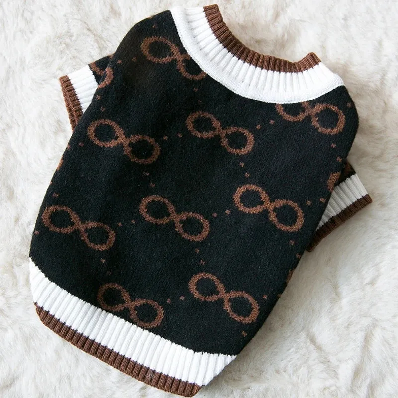 Luxury Cardigan Dog Sweaters Winter Warm Dog Clothes Chihuahua French Bulldog Clothing Pet Coat Jacket Pet Items Knitted Sweater