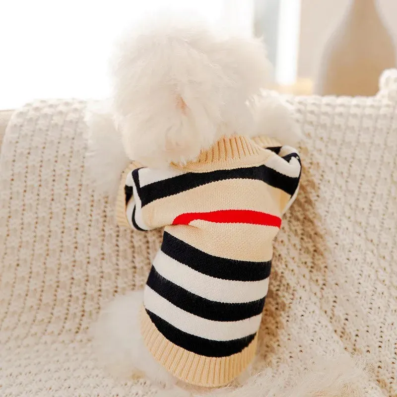 Luxury Cardigan Dog Sweaters Winter Warm Dog Clothes Chihuahua French Bulldog Clothing Pet Coat Jacket Pet Items Knitted Sweater