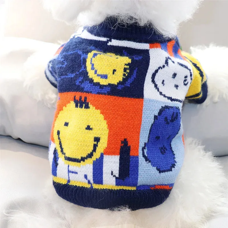 Luxury Cardigan Dog Sweaters Winter Warm Dog Clothes Chihuahua French Bulldog Clothing Pet Coat Jacket Pet Items Knitted Sweater