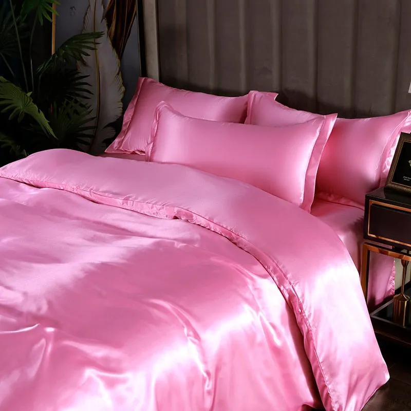 Luxury Satin Bedding Set Rayon Duvet Cover Set Single Double King Size Bedding Kit designer bedding set Bed Cover Bed Linen Set