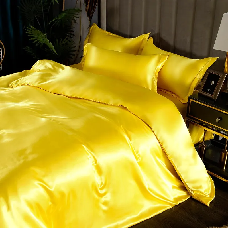 Luxury Satin Bedding Set Rayon Duvet Cover Set Single Double King Size Bedding Kit designer bedding set Bed Cover Bed Linen Set