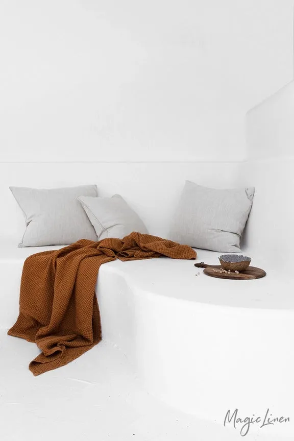 MagicLinen CINNAMON WAFFLE THROW / COUCH COVER / BLANKET
