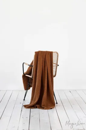 MagicLinen CINNAMON WAFFLE THROW / COUCH COVER / BLANKET
