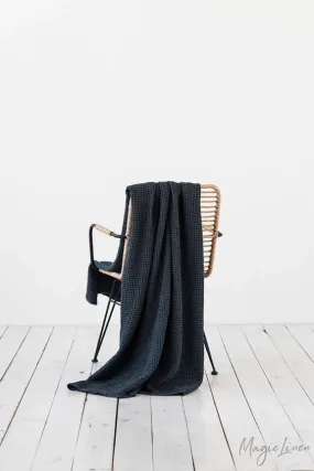 MagicLinen DARK GRAY WAFFLE THROW / COUCH COVER / BLANKET