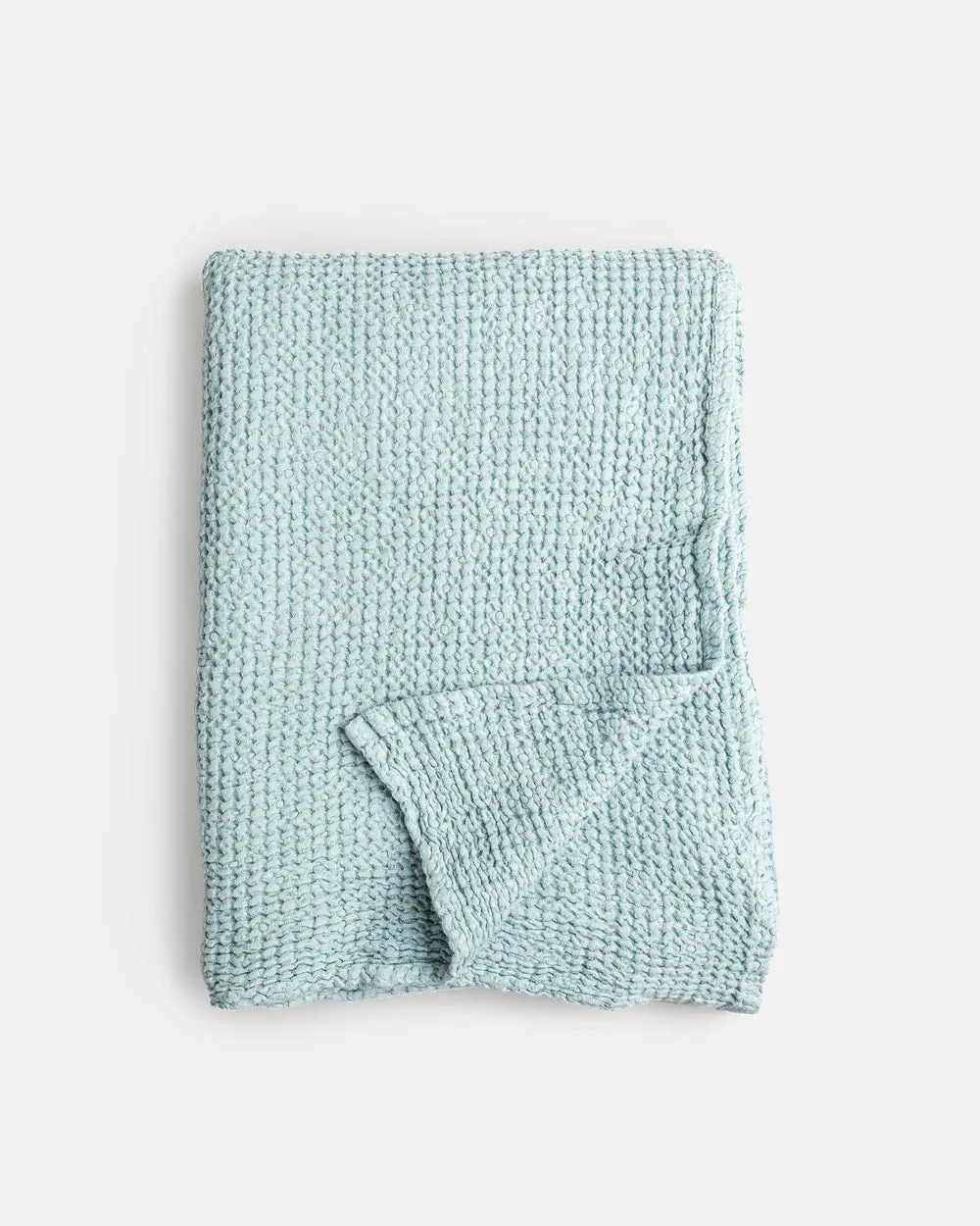 MagicLinen DUSTY BLUE WAFFLE THROW / COUCH COVER / BLANKET