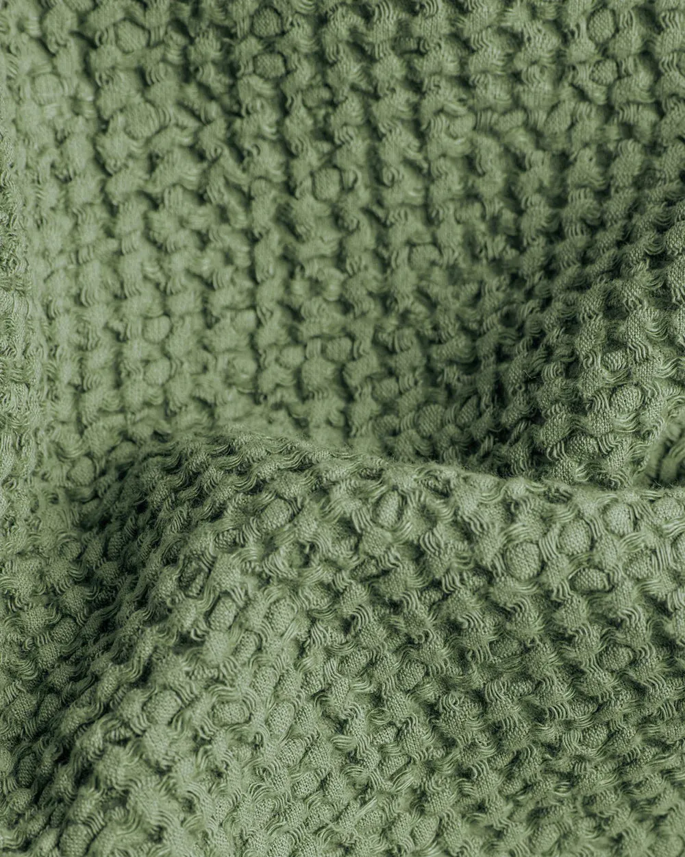 MagicLinen FOREST GREEN WAFFLE THROW / COUCH COVER / BLANKET