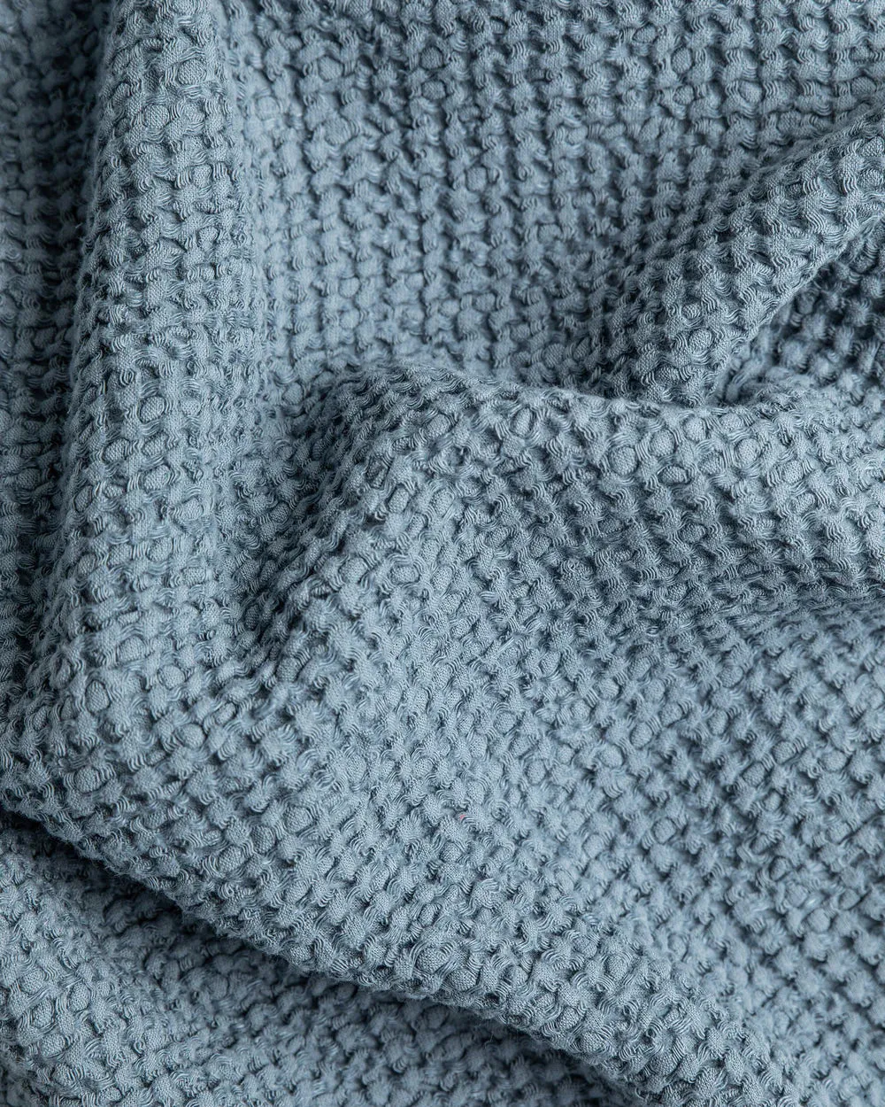 MagicLinen GRAY BLUE WAFFLE THROW / COUCH COVER / BLANKET