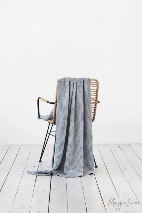 MagicLinen LIGHT GRAY WAFFLE THROW / COUCH COVER / BLANKET
