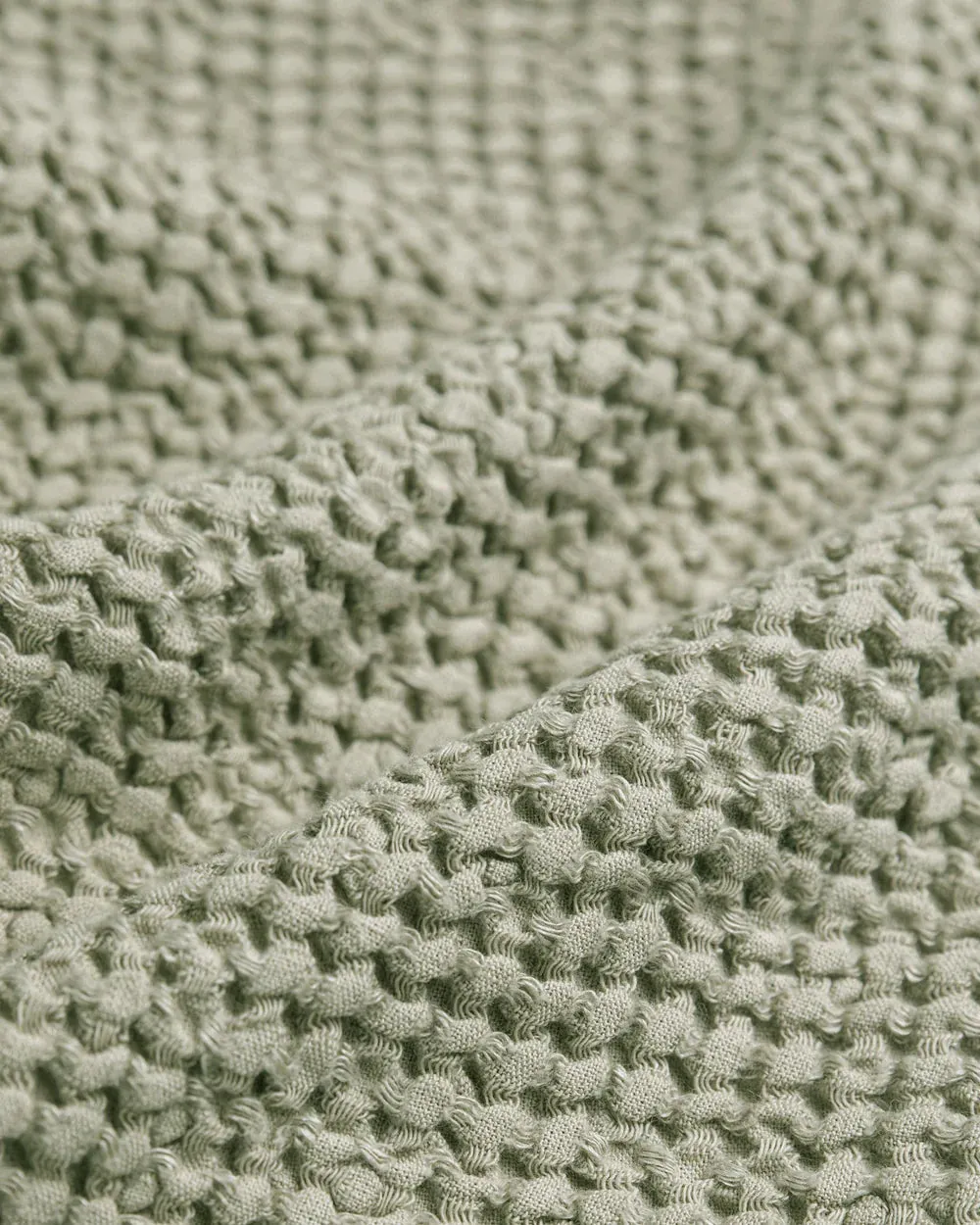 MagicLinen PISTACHIO GREEN WAFFLE THROW / COUCH COVER / BLANKET