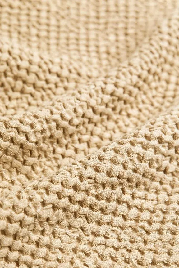 MagicLinen SANDY BEIGE WAFFLE THROW / COUCH COVER / BLANKET