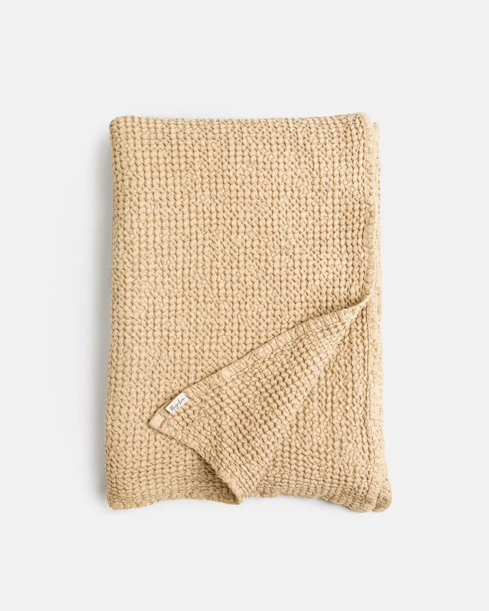 MagicLinen SANDY BEIGE WAFFLE THROW / COUCH COVER / BLANKET