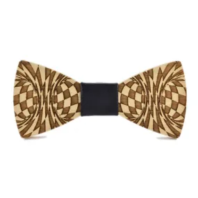 Men's Creative Dizzy Engraving Pattern Wooden Bow Tie